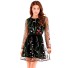 Besticktes Minikleid schwarz