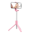 Bezdrátový mini stativ se selfie tyčí růžová