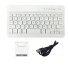 Bezdrôtová bluetooth klávesnica so stojanom biela