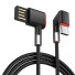 Biegbares USB-auf-Micro-USB-/USB-C-Kabel schwarz