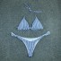 Bikini cu dungi pentru femei P520 albastru