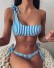 Bikini cu dungi pentru femei P579 albastru