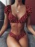 Bikini de damă cu buline P675 burgundy