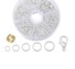 Bižuterní spojovací kroužky sada 1040 ks stříbrná