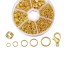 Bižuterní spojovací kroužky sada 1040 ks zlatá