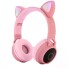 Bluetooth sluchátka s ušima růžová