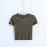 Bluză crop pentru femei verde armată