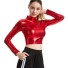 Bluză decupată metalică pentru femei roșu