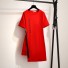Bluză lungă asimetrică pentru femei, supradimensionată roșu