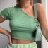 Bluză pentru femei asimetrică verde