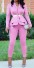 Bluză pentru femei cu mâneci lungi și pantaloni B998 roz