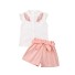 Bluză pentru fete și pantaloni scurți L1088 roz