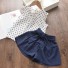 Bluză pentru fete și pantaloni scurți L1128 albastru inchis