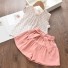 Bluză pentru fete și pantaloni scurți L1128 roz
