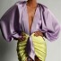 Bluză și fustă cu mâneci lungi pentru femei violet deschis