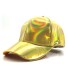 Błyszcząca czapka z daszkiem skórzana T166 żółty