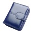 Błyszczący skórzany portfel damski ciemnoniebieski