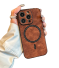 Bőr borítás MagSafe támogatással iPhone 15-höz barna