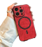 Bőr borítás MagSafe támogatással iPhone 15-höz piros