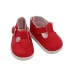 Bőrcipő egy babának piros