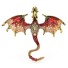Brosa decorata cu un dragon roșu