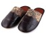 Buty domowe męskie - Pantofle skórzane czarny