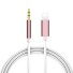 Cablu AUX pentru Apple Lightning la jack de 3,5 mm K100 roz