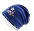 Căciulă de dama cu strasuri si flori J3089 albastru