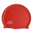 Cască de înot rezistentă la apă, elastică, pentru bărbați, femei, echipament de înot, șapcă din silicon pentru piscină, cu protecție pentru urechi, unisex roșu