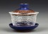 Castron de ceai din ceramică Gaiwan C108 albastru inchis