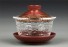 Castron de ceai din ceramică Gaiwan C108 roșu închis