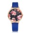 Ceas de dama cu cadran flori J3193 albastru inchis
