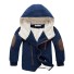 Chlapčenská zimná bunda s kožúškom J1320 tmavo modrá