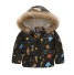 Chlapčenská zimná bunda so vzorom J671 vesmír