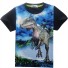 Chlapčenské 3D tričko s potlačou dinosaura J1938 čierna