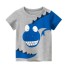 Chlapčenské tričko s potlačou dinosaura B1385 sivá