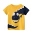 Chlapčenské tričko s potlačou dinosaura B1385 žltá