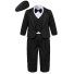 Chlapčenský oblek s čiapkou B1378 čierna