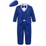 Chlapčenský oblek s čiapkou B1378 modrá