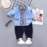 Chlapčenský sveter, košele a nohavice L1150 svetlo modrá