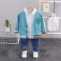 Chlapčenský sveter, košele a nohavice L1150 tyrkysová