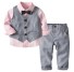 Chlapecká košile, vesta a kalhoty L1568 růžová