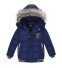 Chłopięca kurtka zimowa z futrem J2530 niebieski