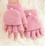 Chlupaté dětské rukavice růžová