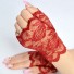 Čipkované dámske rukavice červená