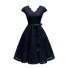 Čipkované šaty s mašľou A2788 čierna