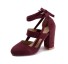 Clara J2401 Damen-Pumps aus Wildleder weinrot