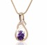 Colier de dama placat cu aur cu zircon J3066 purpurie