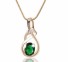 Colier de dama placat cu aur cu zircon J3066 verde