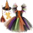 Costum de Vrăjitoare Fete cu Căciulă și Accesorii Costum de Halloween Costum de Vrăjitoare pentru Fete Costum Carnaval multicolor